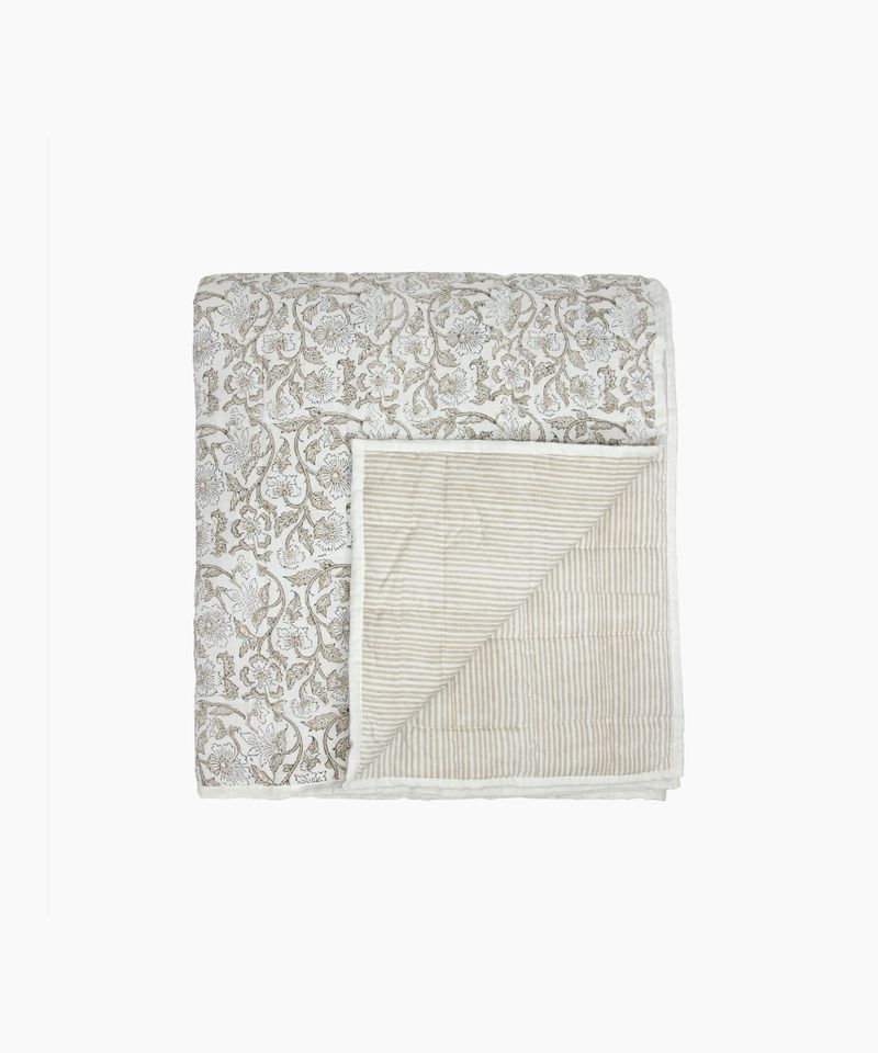 Athena Handblocked Natural Coverlet Small