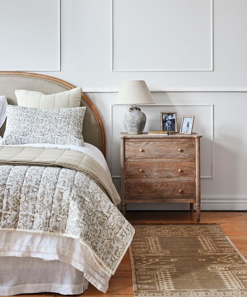 Athena Handblocked Natural Coverlet Large