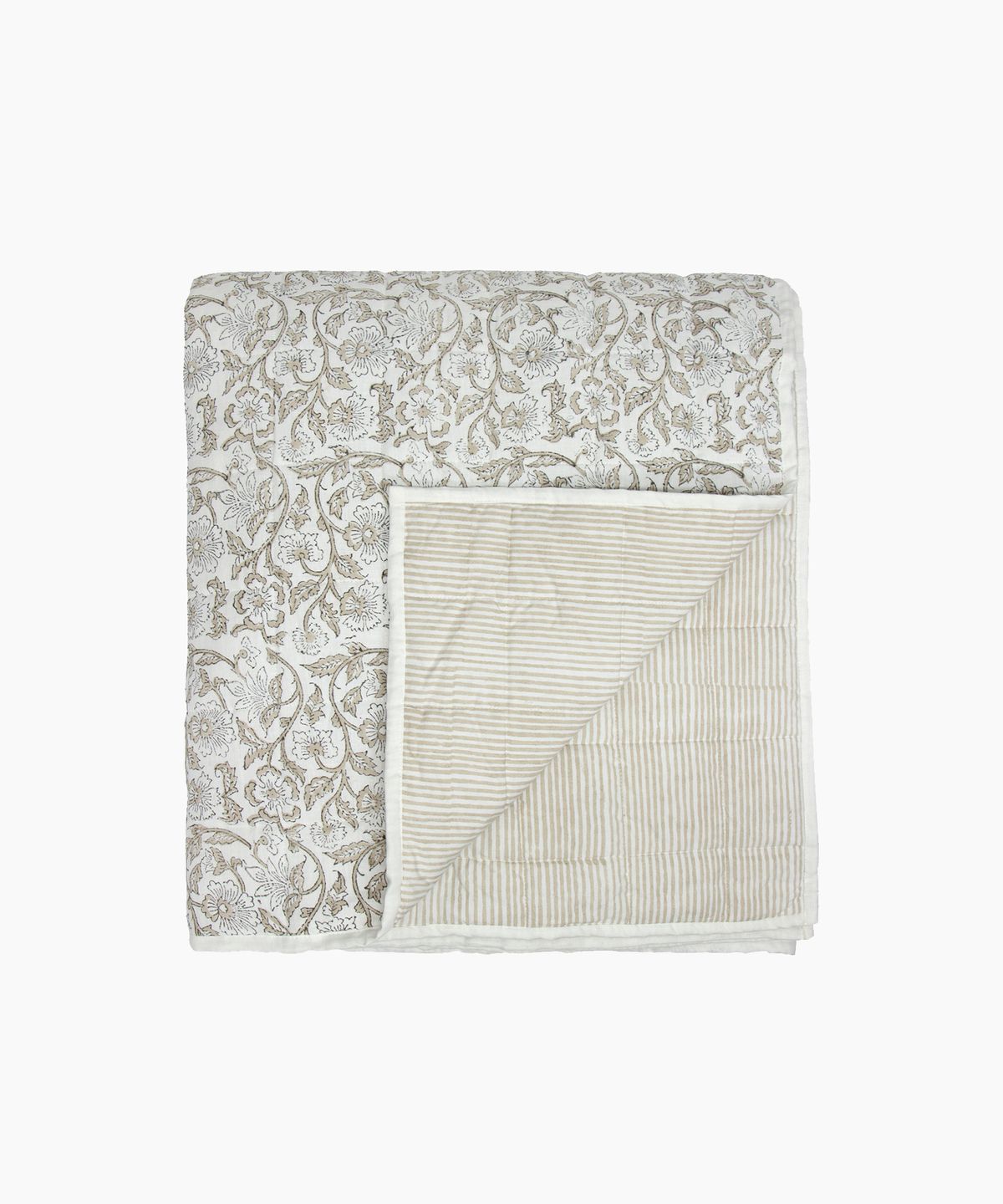 Athena Handblocked Natural Coverlet Large