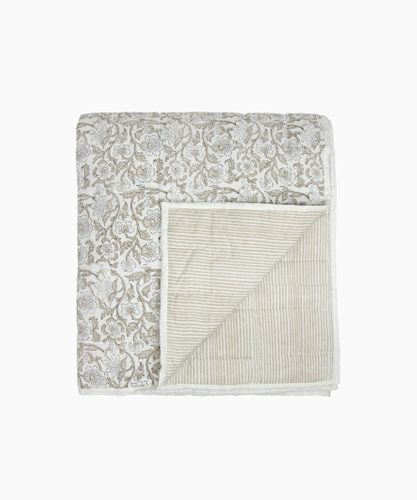 Athena Handblocked Natural Coverlet Large