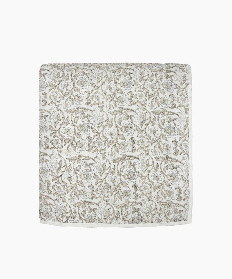 Athena Handblocked Natural Coverlet Large