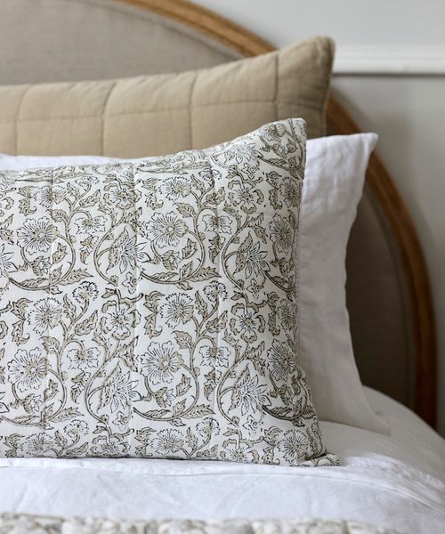 Athena Handblocked Natural Pillow Covers (2PC)