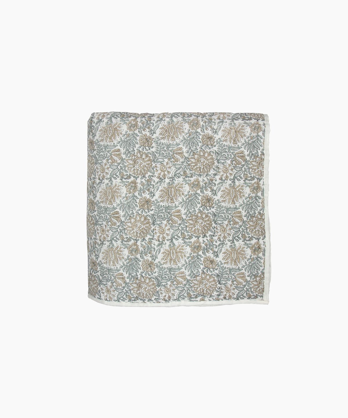 Athena Handblock Blue/Natural Coverlet Small