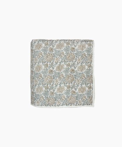 Athena Handblocked Blue/Natural Coverlet Small
