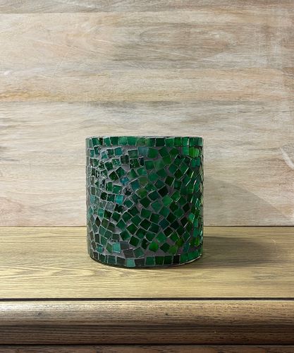 Mosaic Green Votive Medium