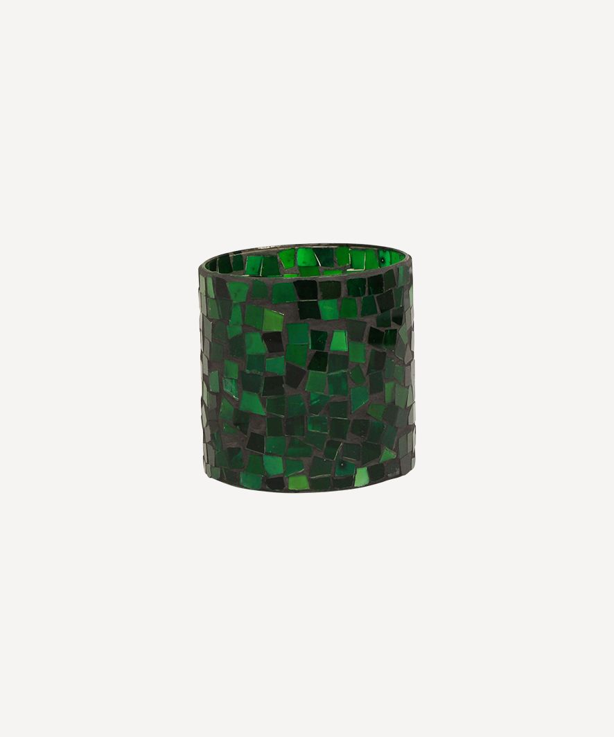 Mosaic Green Votive Medium