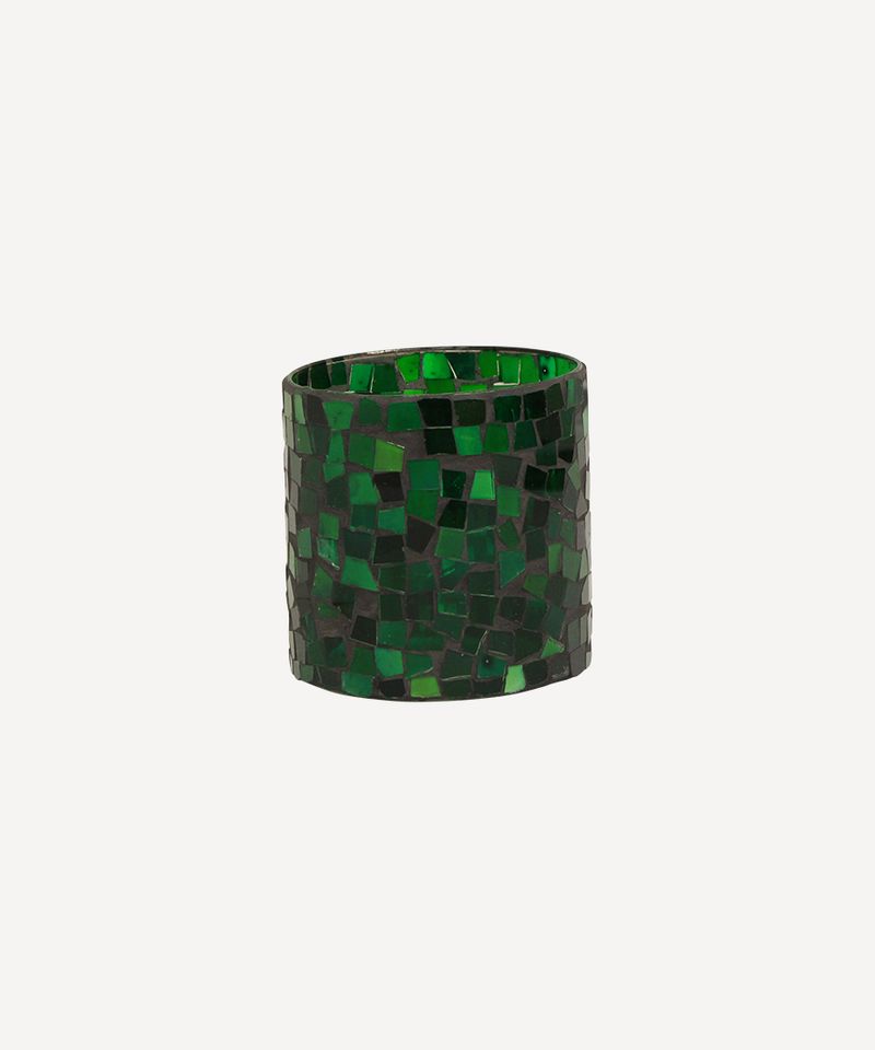 Mosaic Green Votive Medium