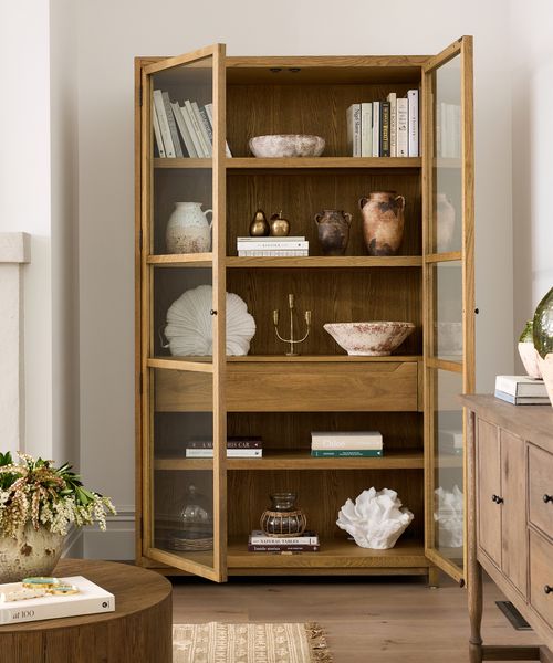 Baxter Glass and Oak Cabinet Natural