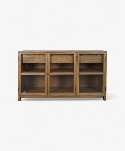 Baxter Glass and Oak Sideboard Natural