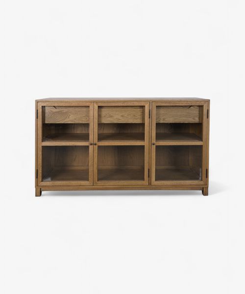 Baxter Glass and Oak Sideboard Natural