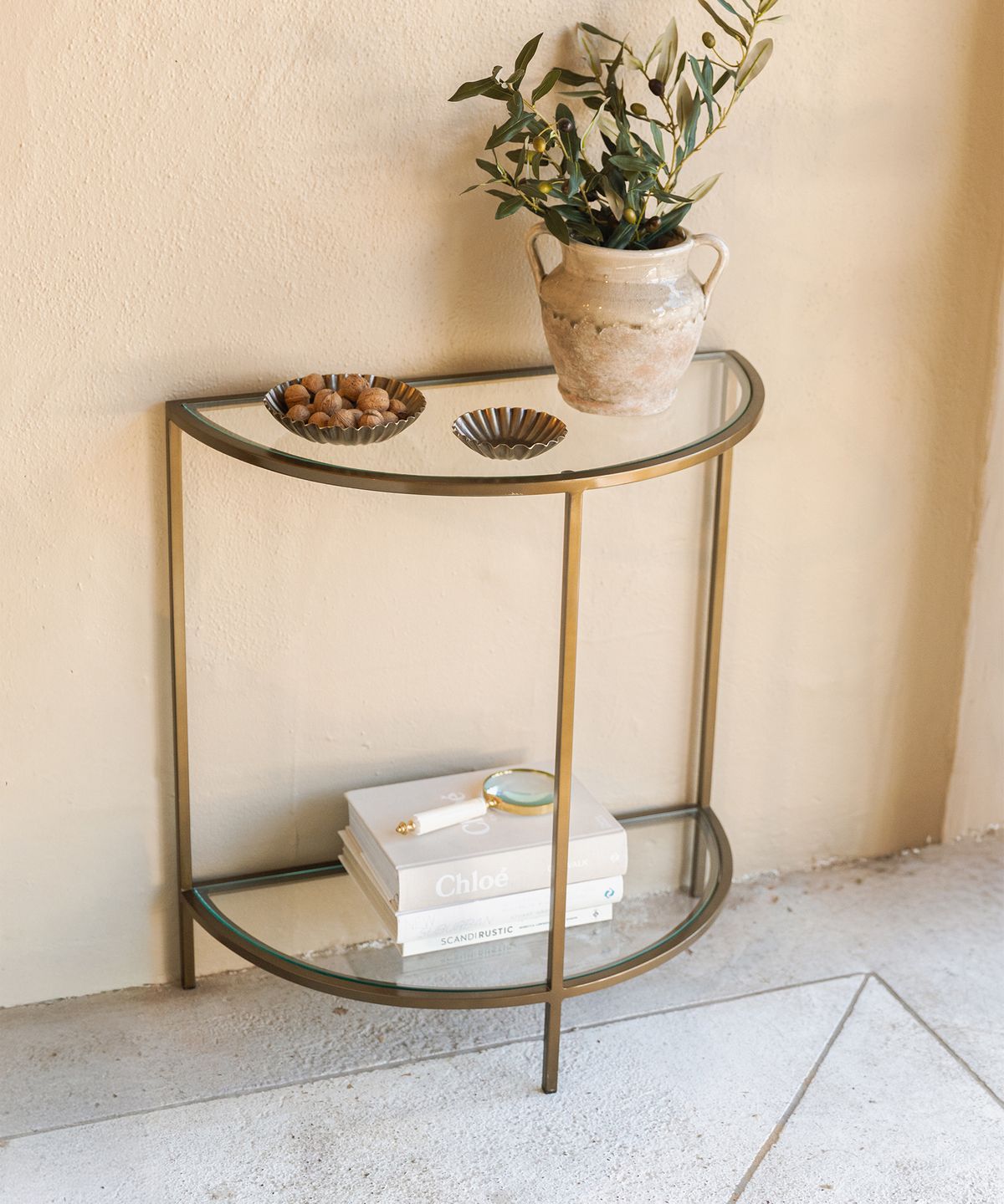 Freddy Iron and Glass Console Table