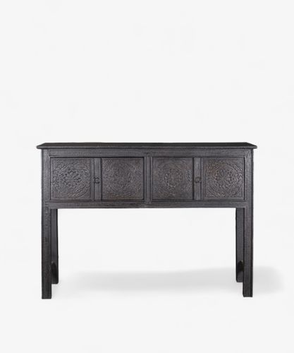 Theron Carved Wooden Console Black