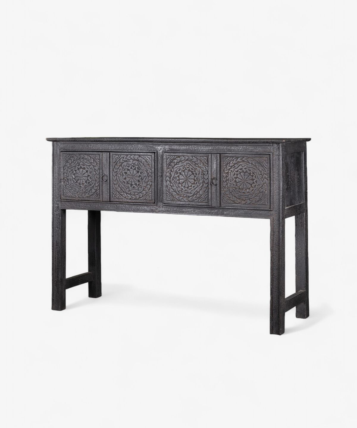 Theron Carved Wooden Console Black