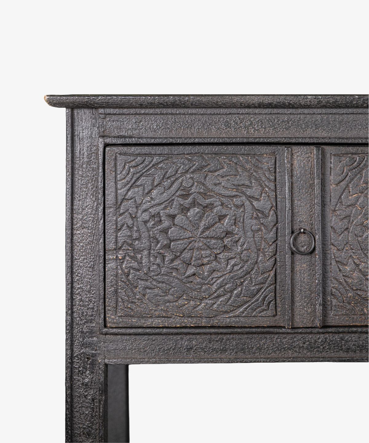 Theron Carved Wooden Console Black