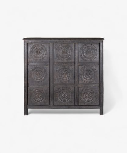 Theron Carved Cabinet Black