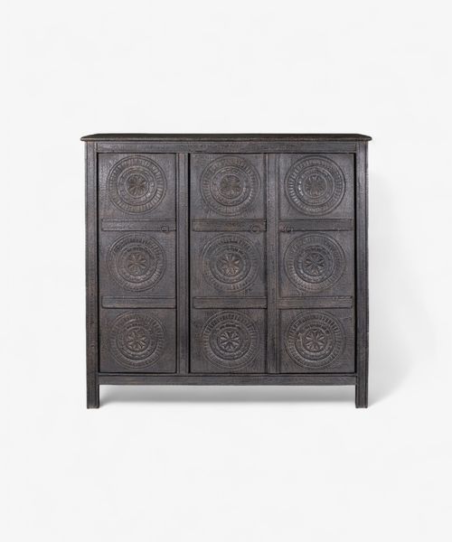 Theron Carved Cabinet Black