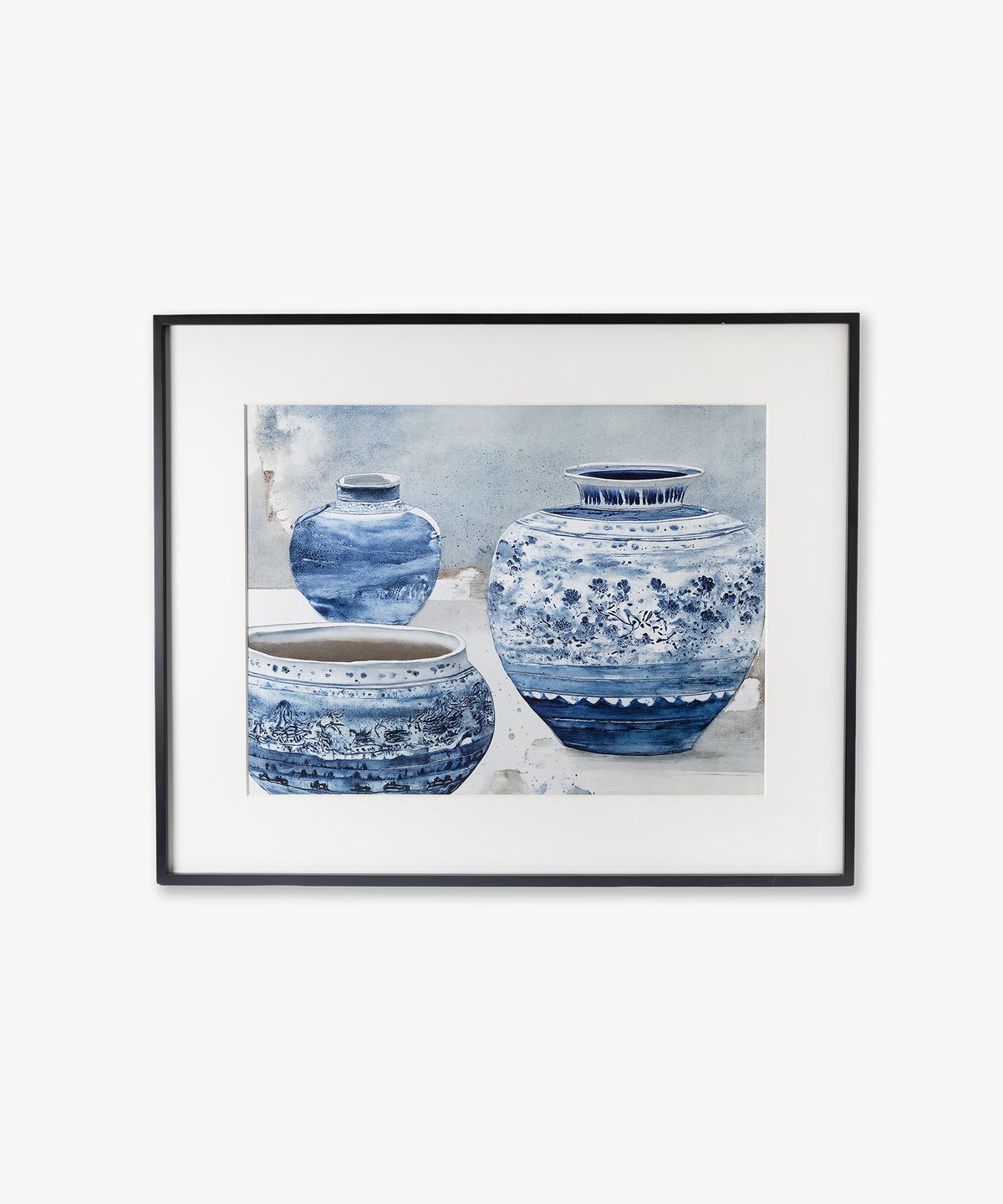 Blue Chinoiserie Vases Wall Art Large