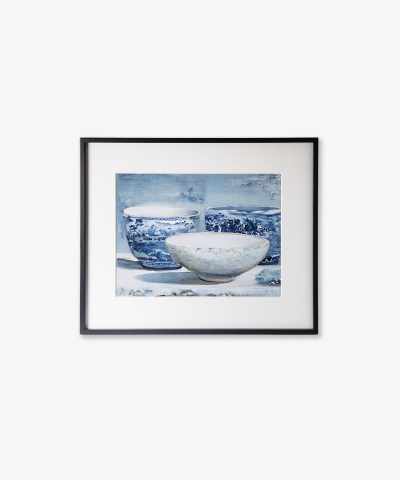 Blue Chinoiserie Bowls Wall Art Small