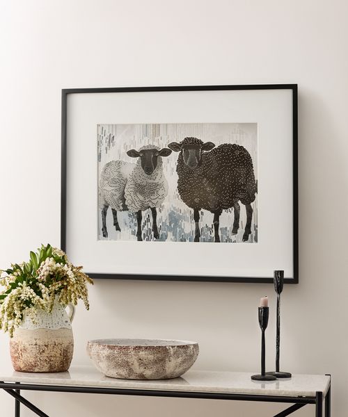 Sheep Wall Art Black and White