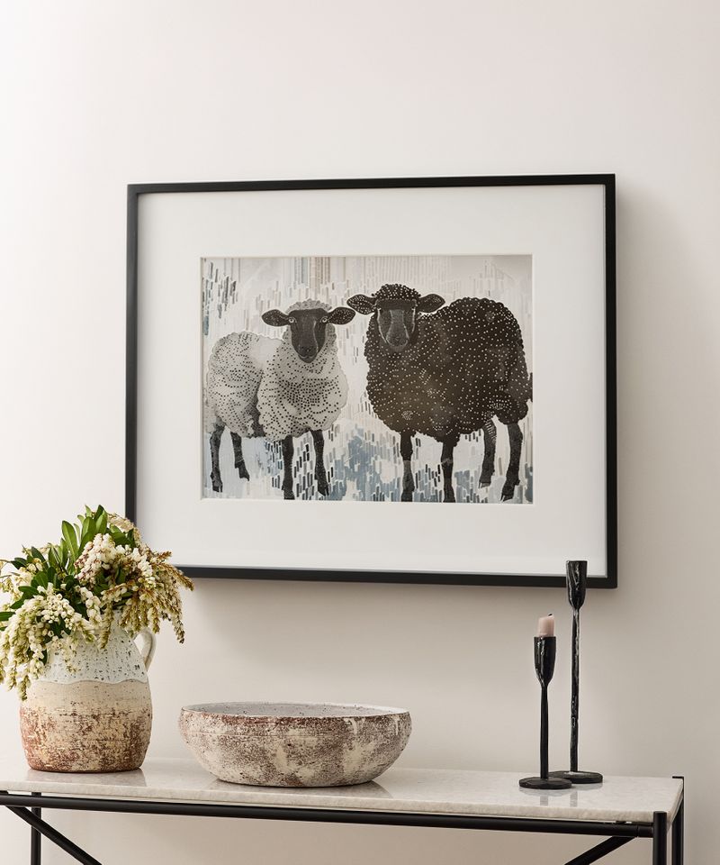 Sheep Wall Art Black and White