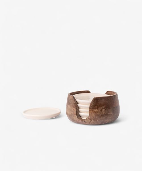 Porto Round Porcelain Coaster (6PC)