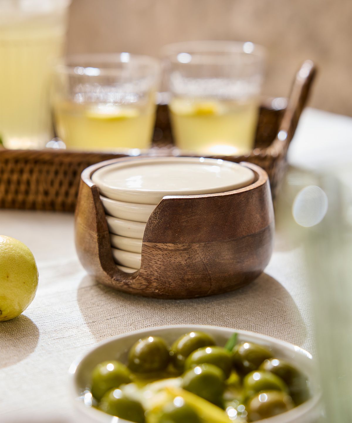 Porto Round Porcelain Coaster (6PC)