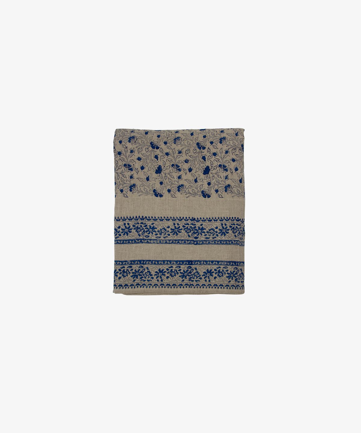 Sofia Handblocked Floral Azure Tablecloth Small
