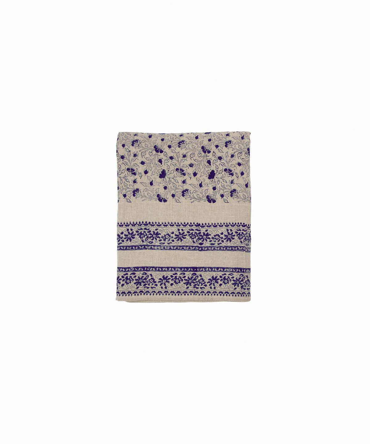 Sofia Handblocked Floral Azure Tablecloth Small