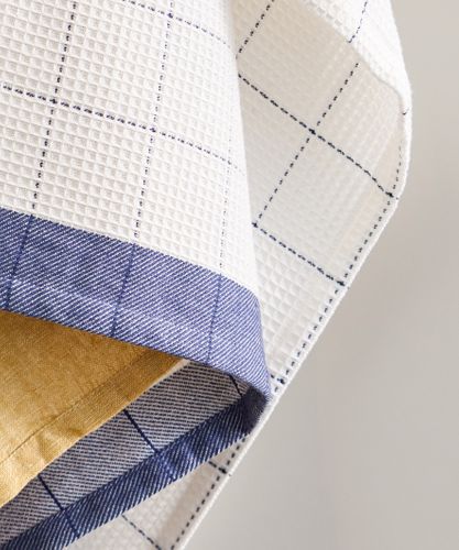 Waffle Cotton Marine Blue Teatowel