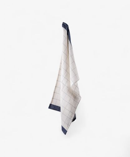 Waffle Cotton Marine Blue Teatowel