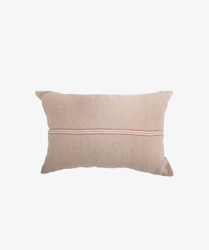Woven Stripe Linen Cushion Cover Red