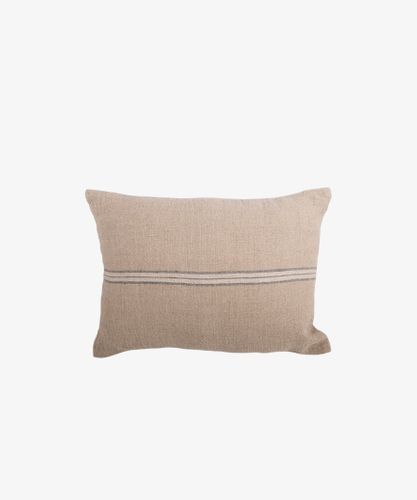 Woven Stripe Linen Cushion Cover Blue