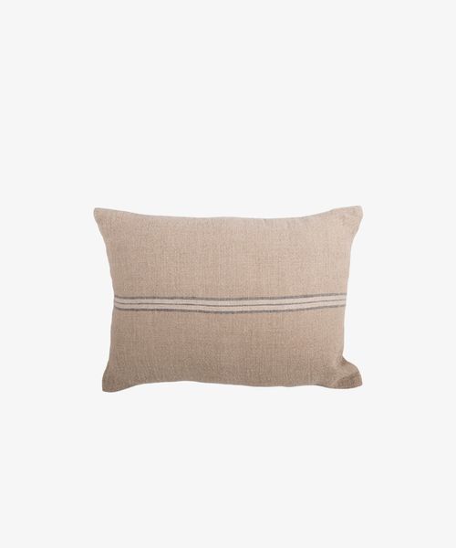 Woven Stripe Linen Cushion Cover Blue