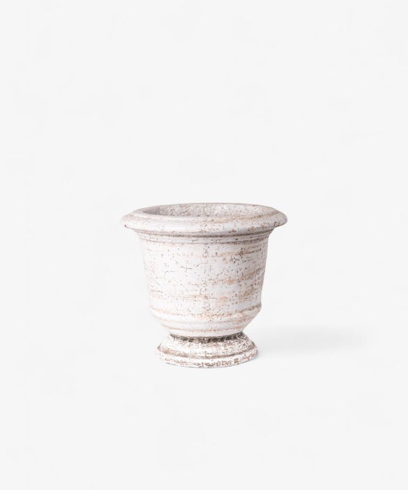 Urn Planter Rustic White Medium