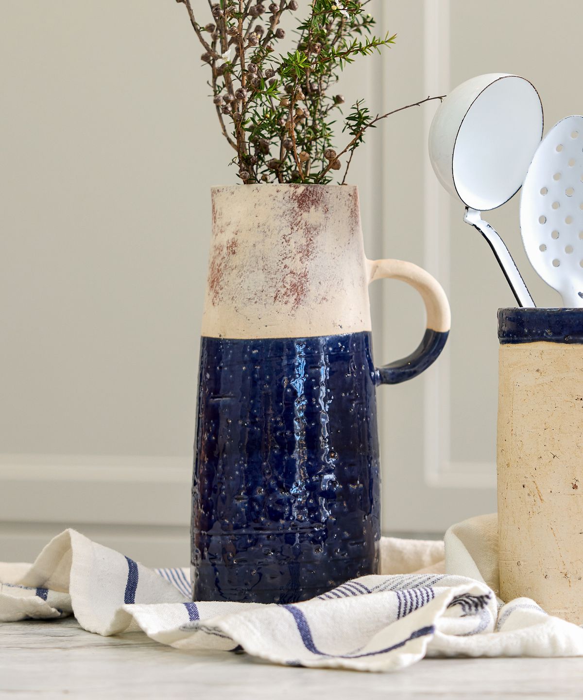 Monte Terracotta Jug Dark Blue