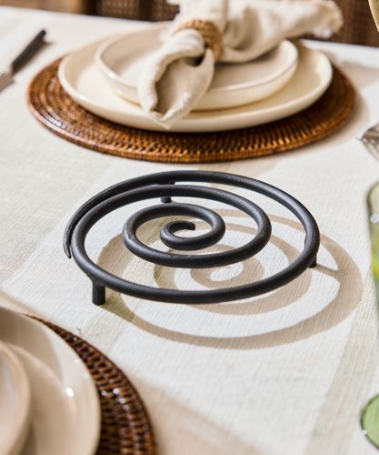 Spiral Forged Trivet Black