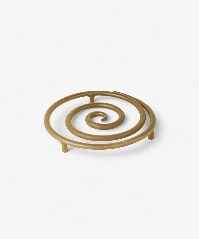 Spiral Forged Trivet Antique Brass