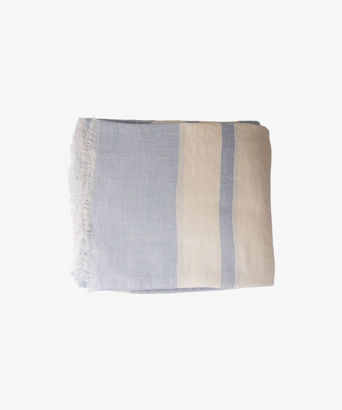 Stripe Linen Tablecloth Pale Blue Large