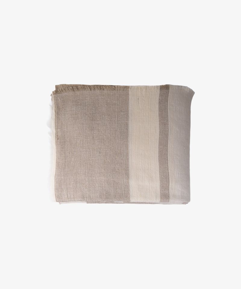 Stripe Linen Tablecloth Stone Large