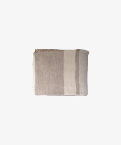 Stripe Linen Tablecloth  Stone Small