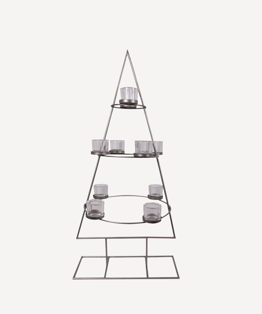 Silver  Christmas Votive Tree  Small