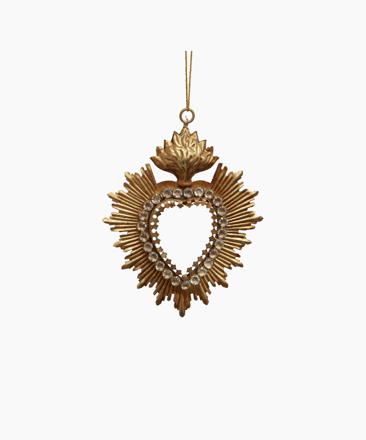 Hanging Jewelled Heart with Stone