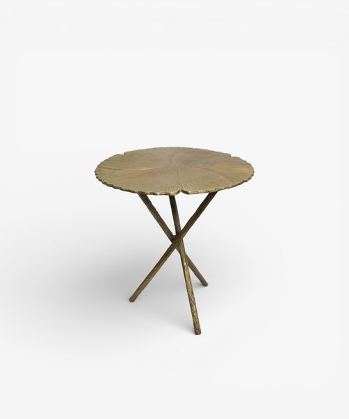 Brass Leaf Side Table
