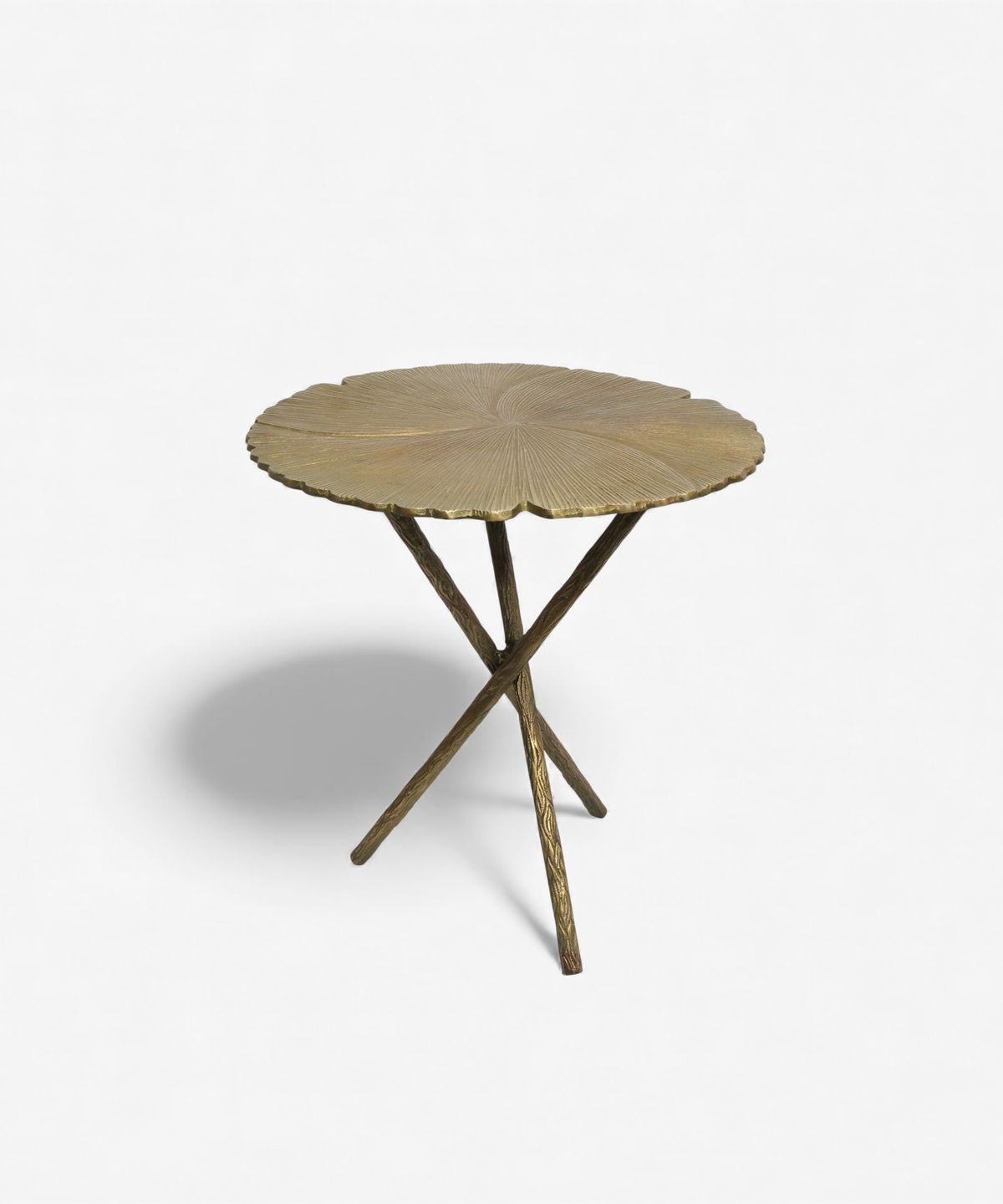 Brass Leaf Side Table