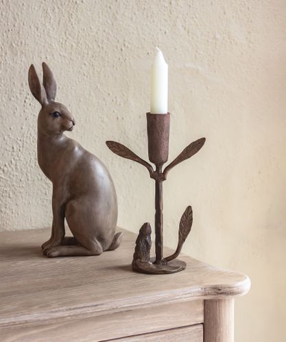 Rabbit & Leaf Candleholder Small