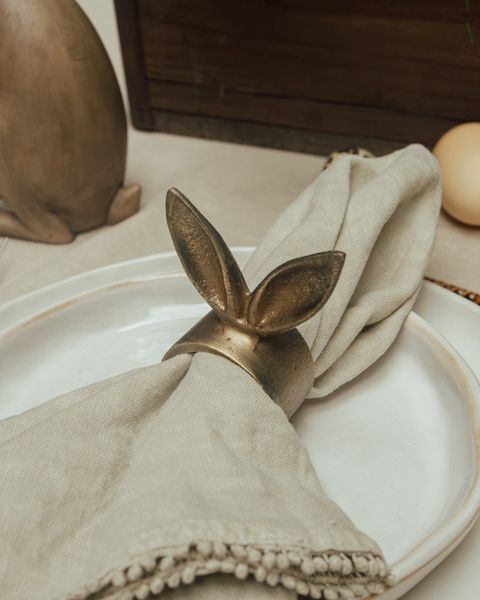 Rabbit Ears Napkin Ring Antique Brass