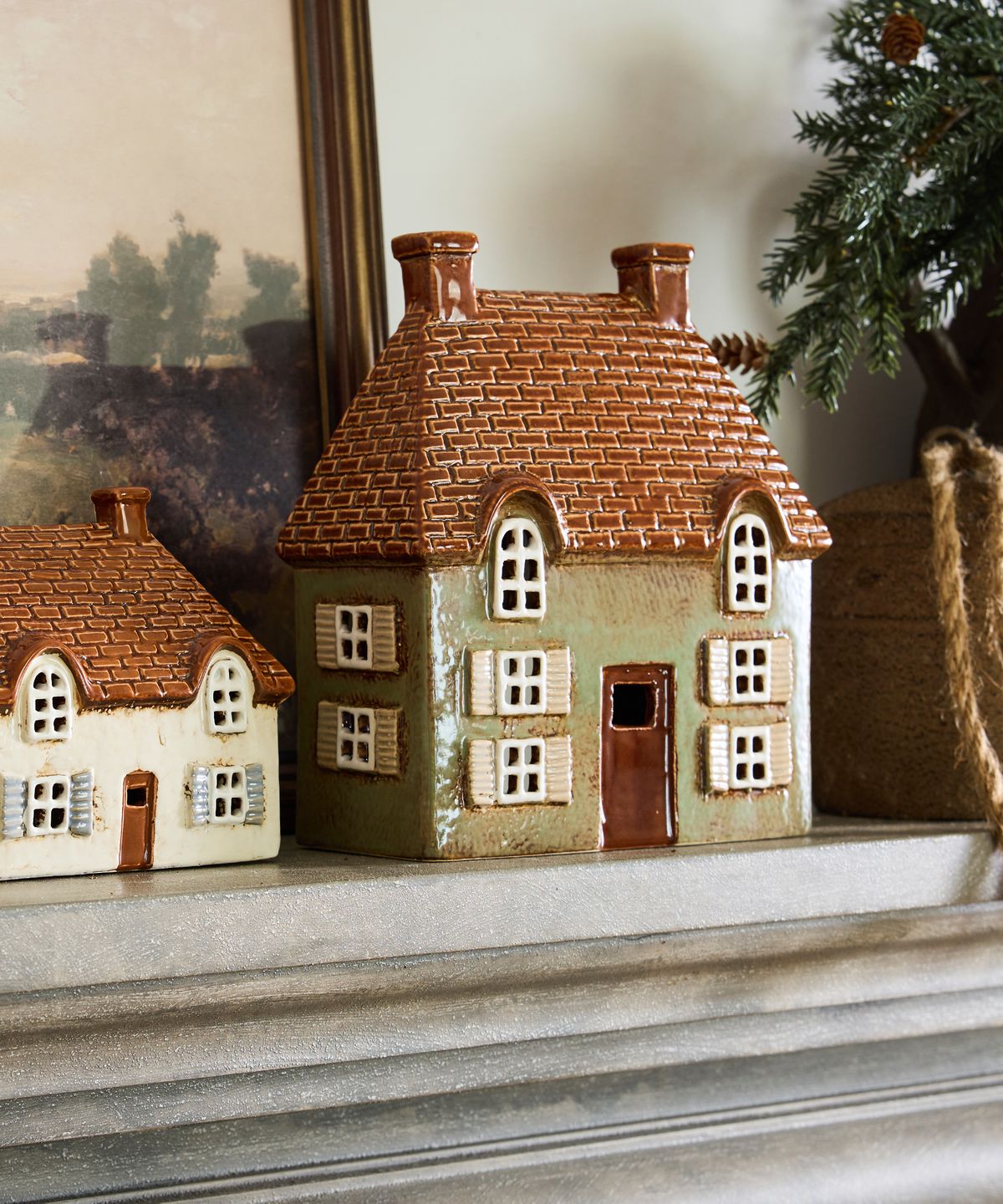 Cotswold Tea Light Cottage Seagreen