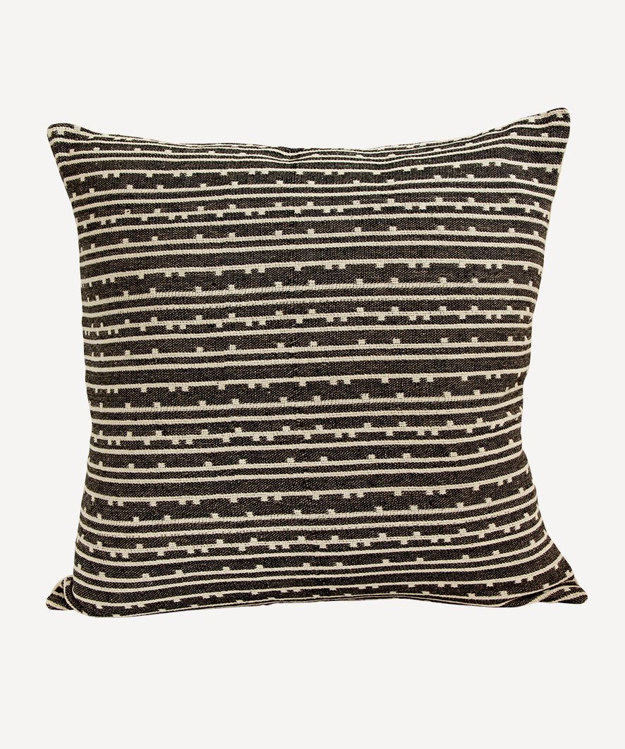Black Natural Stripe Cushion Cover
