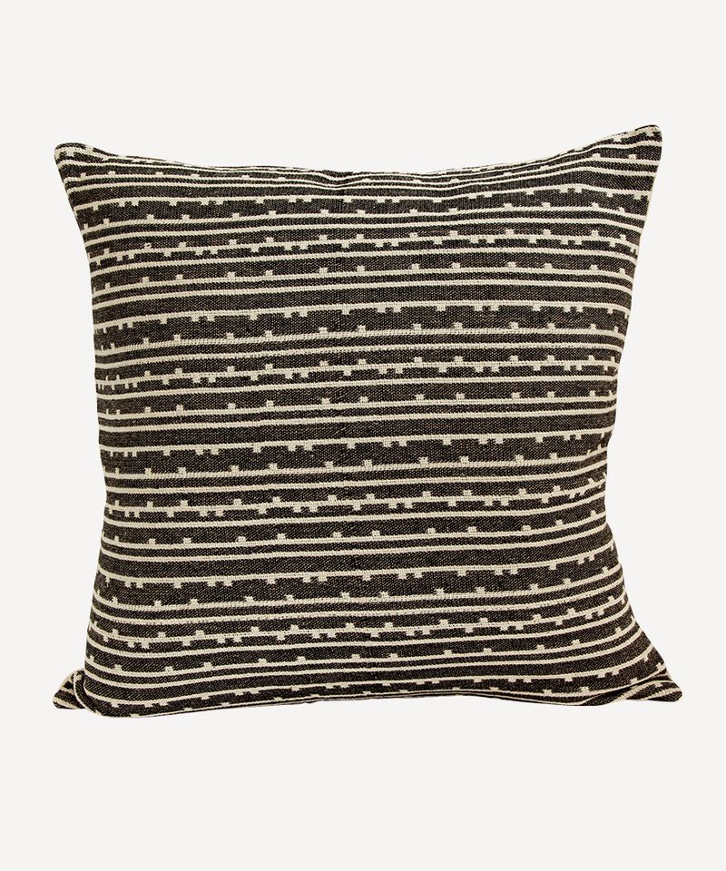 Black Natural Stripe Cushion Cover