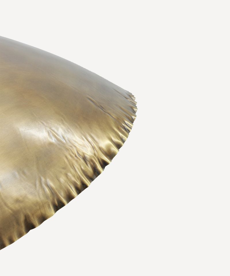 Masaomi Crimped Edge Pendent Gold Large